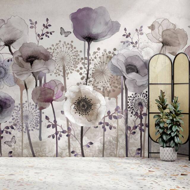 Superfresco Easy Poppy Purple Print To Order 3m x 2.8m Mural - image 1