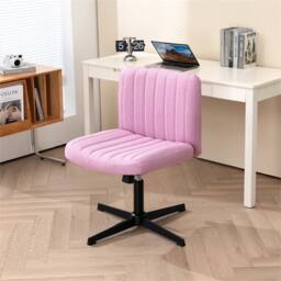 Hinsinc Pink Armless Office Chair Fabric Padded Seat - Size: 0.6m2 - thumbnail 3