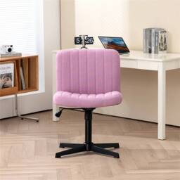 Hinsinc Pink Armless Office Chair Fabric Padded Seat - Size: 0.6m2 - thumbnail 1
