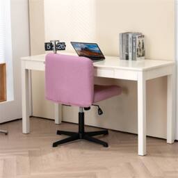 Hinsinc Pink Armless Office Chair Fabric Padded Seat - Size: 0.6m2 - thumbnail 4