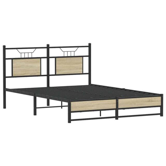 Berkfield Home Decorative Bed Frame without Mattress Sonoma Oak 137x190 cm Engin in Brown - image 1