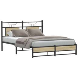 Berkfield Home Decorative Bed Frame without Mattress Sonoma Oak 137x190 cm Engin in Brown - thumbnail 3