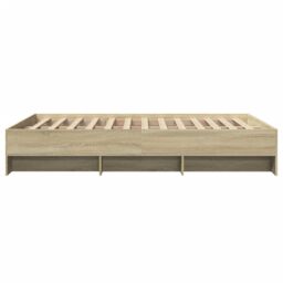 Berkfield Home Bed Frame without Mattress Sonoma Oak 140x200 cm Engineered Wood in Brown - thumbnail 6