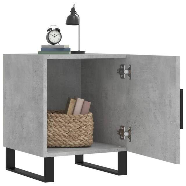Berkfield Home Modern Bedside Cabinets 2 pcs Concrete Grey 40x40x50 cm Engineere - Size: 40 x 40 x 50 cm - image 1