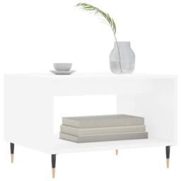 Berkfield Home Decorative Coffee Table White 60x50x40 cm Engineered Wood - Size: 60 x 50 x 40 cm - thumbnail 1