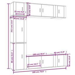 Berkfield Home Classic 7 Piece TV Cabinet Set White Engineered Wood - thumbnail 8