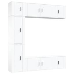 Berkfield Home Classic 7 Piece TV Cabinet Set White Engineered Wood - thumbnail 3