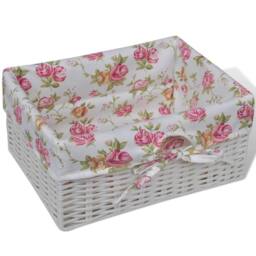 Berkfield Home Decorative Cabinet with 1 Drawer & 2 Baskets White Paulownia Wood - thumbnail 5