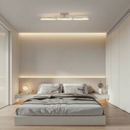 NIVOR Modern LED Ceiling Light 23W Chrome Dimmable Flush Mount with Remote in Metallic Silver - thumbnail 6