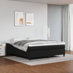 Berkfield Home Bed Frame without Mattress Black Super King Faux Leather (UK/IE/FI/NO only) - thumbnail 1