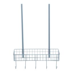 Orsina Efficient Over The Door Grey Finish Hanger Shelf, Smart Over Door Coat Hanger, Sturdy Design Hanging Rack - thumbnail 1