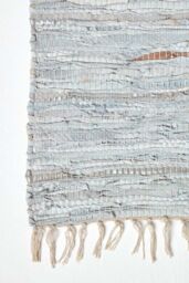 Homescapes Handcrafted Leather Glitter Rug Friendly & Stylish Design in Natural - Size: 120 cm x 180 cm - thumbnail 3