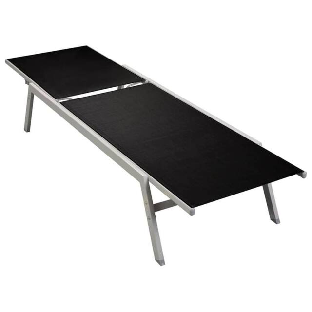 Berkfield Home Sun Lounger Steel & Textilene Black - image 1