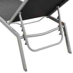 Berkfield Home Sun Lounger Steel & Textilene Black - thumbnail 6