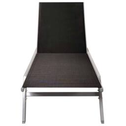 Berkfield Home Sun Lounger Steel & Textilene Black - thumbnail 4