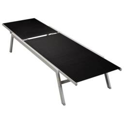 Berkfield Home Sun Lounger Steel & Textilene Black