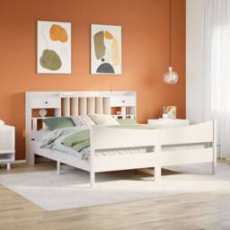 Berkfield Home Durable Bed Frame without Mattress White 180x200 cm Super King So - thumbnail 2