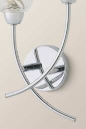ValueLights Reyka Chrome 2 Way Swirl Glass Wall Light in Metallic Silver - thumbnail 4