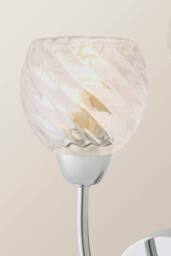 ValueLights Reyka Chrome 2 Way Swirl Glass Wall Light in Metallic Silver - thumbnail 5