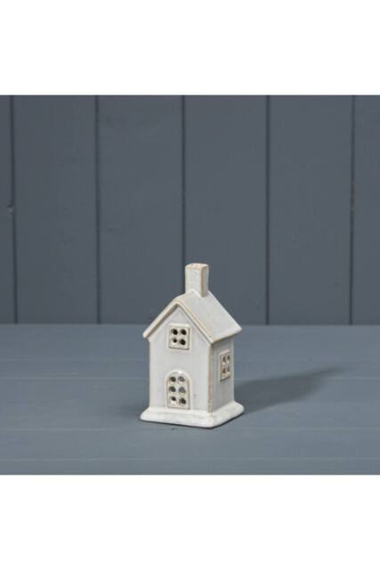 KDMD White Cosy Ceramic House Tealight Holder - image 1