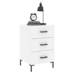 Berkfield Home Bedside Cabinet White 40x40x66 cm Engineered Wood - Size: 40 x 40 x 66 cm - thumbnail 3