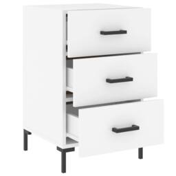 Berkfield Home Bedside Cabinet White 40x40x66 cm Engineered Wood - Size: 40 x 40 x 66 cm - thumbnail 7