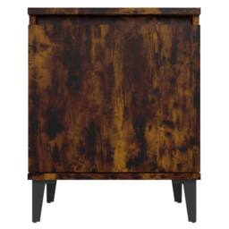 Berkfield Home Bed Cabinets with Metal Legs 2 pcs Smoked Oak 40x30x50 cm in Brown - Size: 40 x 30 x 50 cm - thumbnail 7