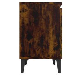 Berkfield Home Bed Cabinets with Metal Legs 2 pcs Smoked Oak 40x30x50 cm in Brown - Size: 40 x 30 x 50 cm - thumbnail 8