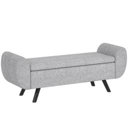 Wyld Haus Nesama Linen Look Dark Grey Storage Bench with Armrests - thumbnail 2