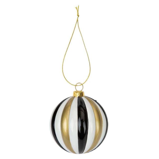 VFM e-Store Christmas Hanging Ball Decoration 9cm x 8cm Gold X 1 - Size: 9 cm x 8 cm - image 1