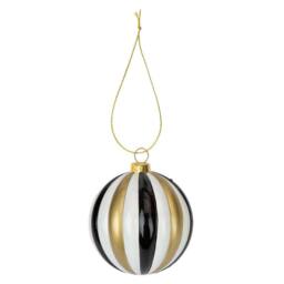 VFM e-Store Christmas Hanging Ball Decoration 9cm x 8cm Gold X 1 - Size: 9 cm x 8 cm - thumbnail 1