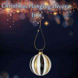 VFM e-Store Christmas Hanging Ball Decoration 9cm x 8cm Gold X 1 - Size: 9 cm x 8 cm - thumbnail 3