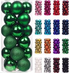 Shatchi 30mm/12Pcs Christmas Baubles Shatterproof Dark Green, Tree Decorations in Dark Green - thumbnail 1