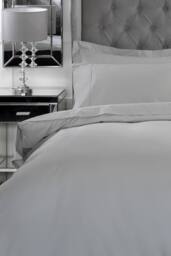 Belledorm Bamboo 300 Thread Count Duvet Cover in Light Grey - Size: Single