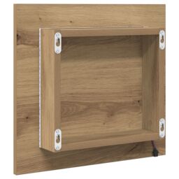 Berkfield Home LED Bathroom Mirror Artisan Oak 40x8.5x37 cm Engineered Wood - thumbnail 6
