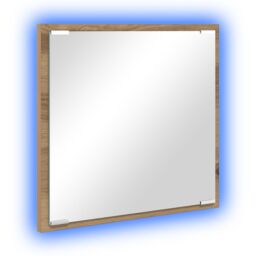 Berkfield Home LED Bathroom Mirror Artisan Oak 40x8.5x37 cm Engineered Wood - thumbnail 2