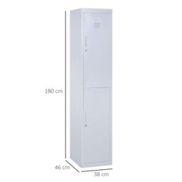 VINSETTO 1.8m Locker Office Cabinet Storage Cold Rolled Steel Storage Shelves in Grey - thumbnail 3