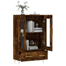 Berkfield Home Highboard Smoked Oak 69.5x31x115 cm Engineered Wood in Brown - thumbnail 4
