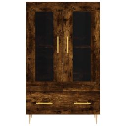 Berkfield Home Highboard Smoked Oak 69.5x31x115 cm Engineered Wood in Brown - thumbnail 6