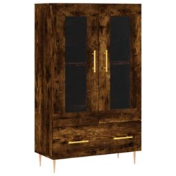 Berkfield Home Highboard Smoked Oak 69.5x31x115 cm Engineered Wood in Brown - thumbnail 2