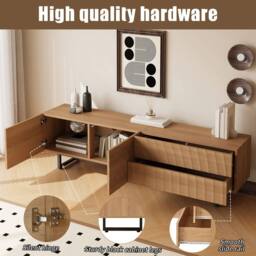 Merax 180cm Natural Wood Effect TV Unit with Drawers & Cupboard - thumbnail 6