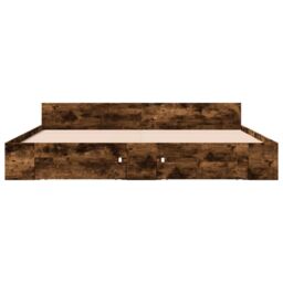 Berkfield Home Bed Frame with Drawers without Mattress Smoked Oak 180x200 cm Super King in Brown - thumbnail 4