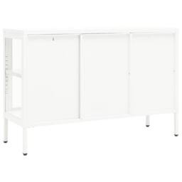 Berkfield Home Sideboard White 105x35x70 cm Steel & Glass - Size: 105 x 35 x 70 cm - thumbnail 5