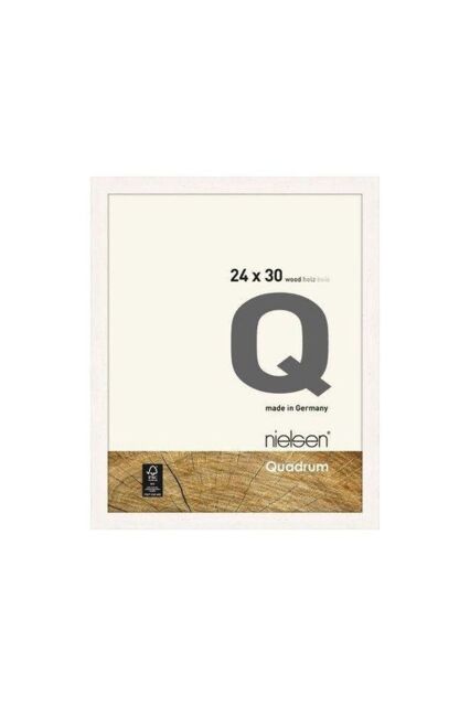nielsen Quadrum 24 x 30cm Wooden Picture Frame With Protective Glass Front in White - Size: 24 x 30 cm - image 1