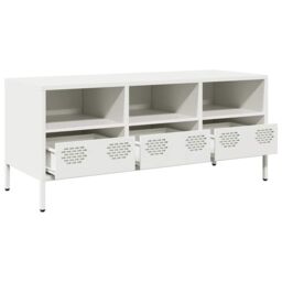 Berkfield Home TV Cabinet White 101.5x39x43.5 cm Cold-rolled Steel - thumbnail 5