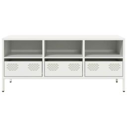 Berkfield Home TV Cabinet White 101.5x39x43.5 cm Cold-rolled Steel - thumbnail 4