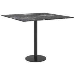 Berkfield Home Table Top Black 50x50 cm 6 mm Tempered Glass with Marble Design - thumbnail 4