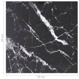 Berkfield Home Table Top Black 50x50 cm 6 mm Tempered Glass with Marble Design - thumbnail 5