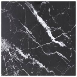 Berkfield Home Table Top Black 50x50 cm 6 mm Tempered Glass with Marble Design