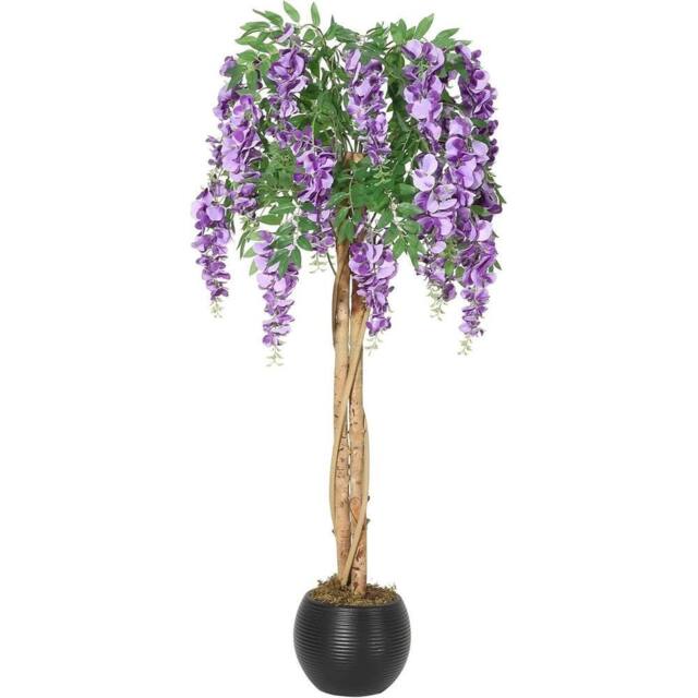 VOGREX 4FT Artificial Purple Blossom Tree Lifelike Faux Plant Mossy Boughs - image 1
